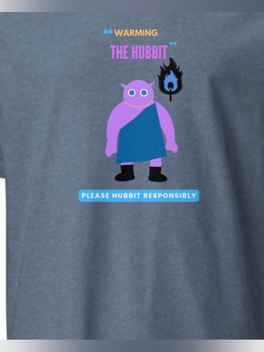The Hubbit Graphic Tee featuring Purple & Blue. Unisex XL. More sz available